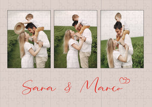 Puzzle Personalizzato "Collage 3 foto e nomi"