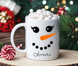Tazza Natalizia con Pupazzo di Neve e Nome