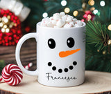 Tazza Natalizia con Pupazzo di Neve e Nome