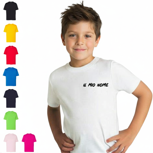 T-shirt Bambino Personalizzata con Nome 100% cotone