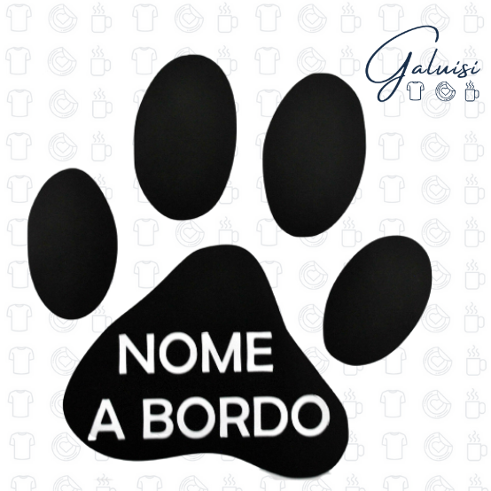 Adesivo Zampa Cane a Bordo personalizzato (diversi colori)