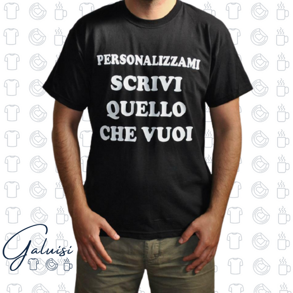T-shirt Personalizzata con Scritta Uomo 100% Cotone